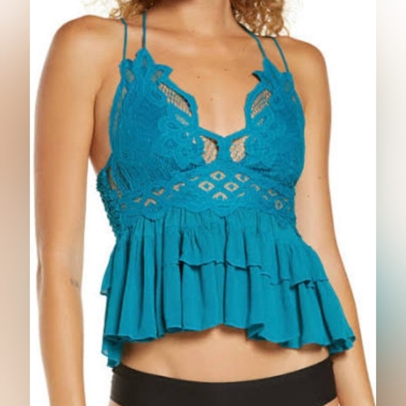 🎉Host Pick🎉 NWT Free People Adella Cami in Teal - Picture 3 of 10